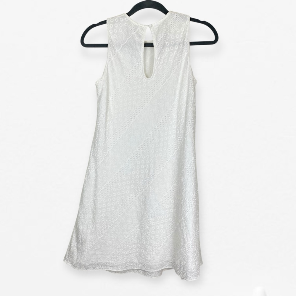 Calvin Klein White Lace high neck sleeveless Mini Dress 2 - Picture 7 of 10